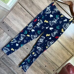 Harry Potter Hogwarts Fleece Pajama PJ Pants women's S (4-6) great preworn condi